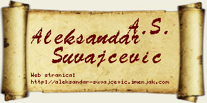 Aleksandar Suvajčević vizit kartica